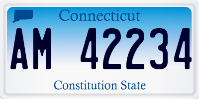 CT license plate AM42234