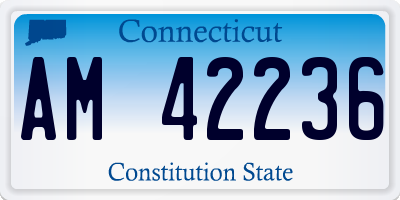 CT license plate AM42236