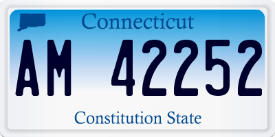 CT license plate AM42252