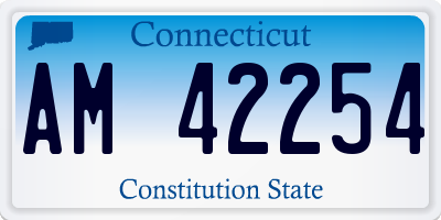 CT license plate AM42254