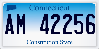 CT license plate AM42256