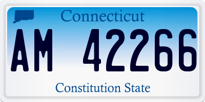 CT license plate AM42266