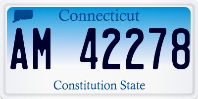 CT license plate AM42278