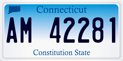 CT license plate AM42281