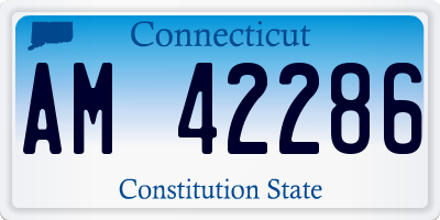 CT license plate AM42286