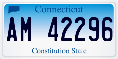 CT license plate AM42296