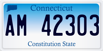 CT license plate AM42303