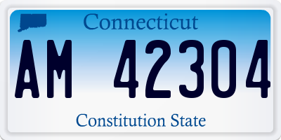 CT license plate AM42304