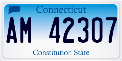 CT license plate AM42307