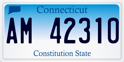 CT license plate AM42310