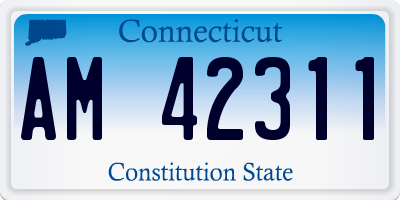 CT license plate AM42311