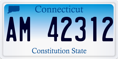 CT license plate AM42312