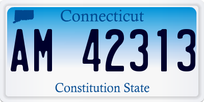 CT license plate AM42313