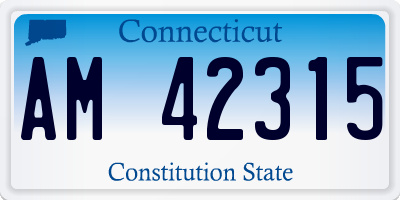 CT license plate AM42315