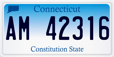 CT license plate AM42316