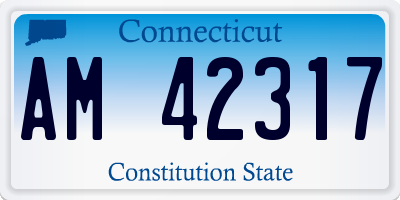 CT license plate AM42317