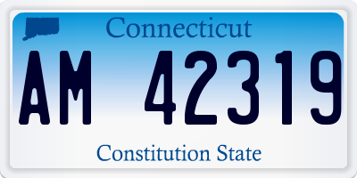 CT license plate AM42319