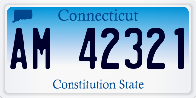 CT license plate AM42321