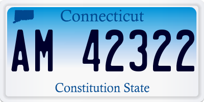 CT license plate AM42322