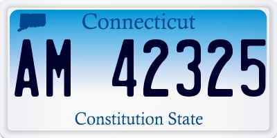 CT license plate AM42325