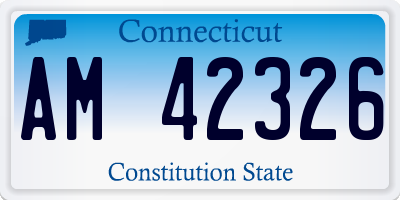 CT license plate AM42326