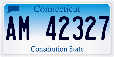 CT license plate AM42327