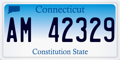 CT license plate AM42329