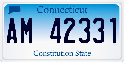CT license plate AM42331