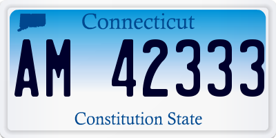 CT license plate AM42333