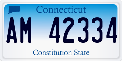 CT license plate AM42334