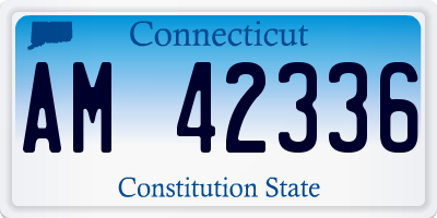 CT license plate AM42336