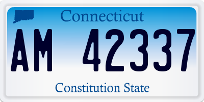 CT license plate AM42337