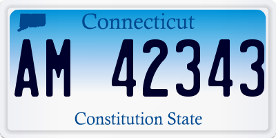 CT license plate AM42343