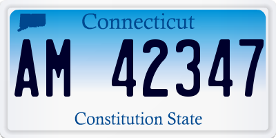 CT license plate AM42347