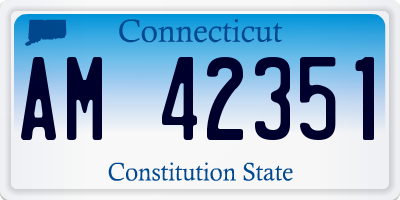 CT license plate AM42351