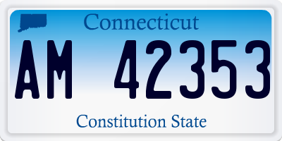 CT license plate AM42353