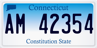 CT license plate AM42354