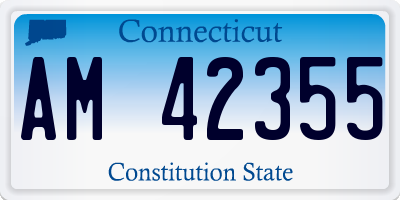 CT license plate AM42355