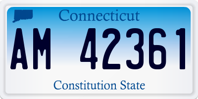 CT license plate AM42361