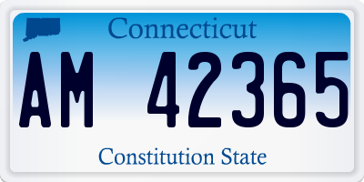 CT license plate AM42365