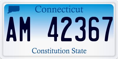 CT license plate AM42367