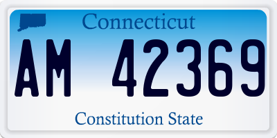 CT license plate AM42369