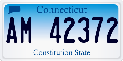 CT license plate AM42372