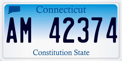 CT license plate AM42374