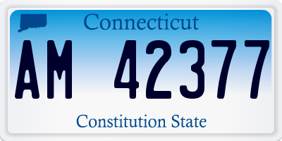CT license plate AM42377