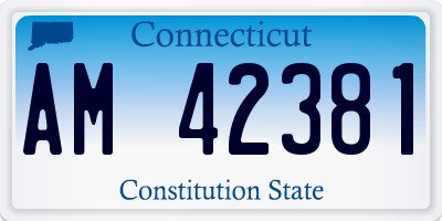 CT license plate AM42381