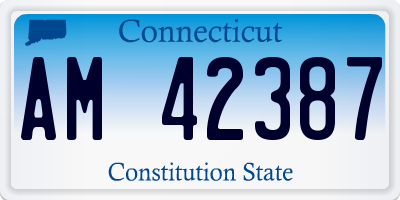 CT license plate AM42387