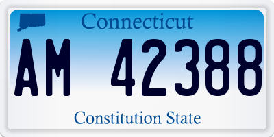 CT license plate AM42388