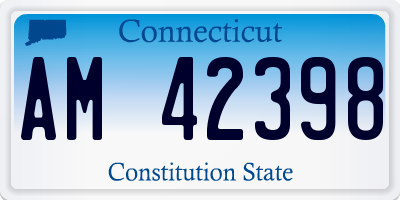 CT license plate AM42398