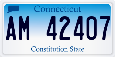 CT license plate AM42407